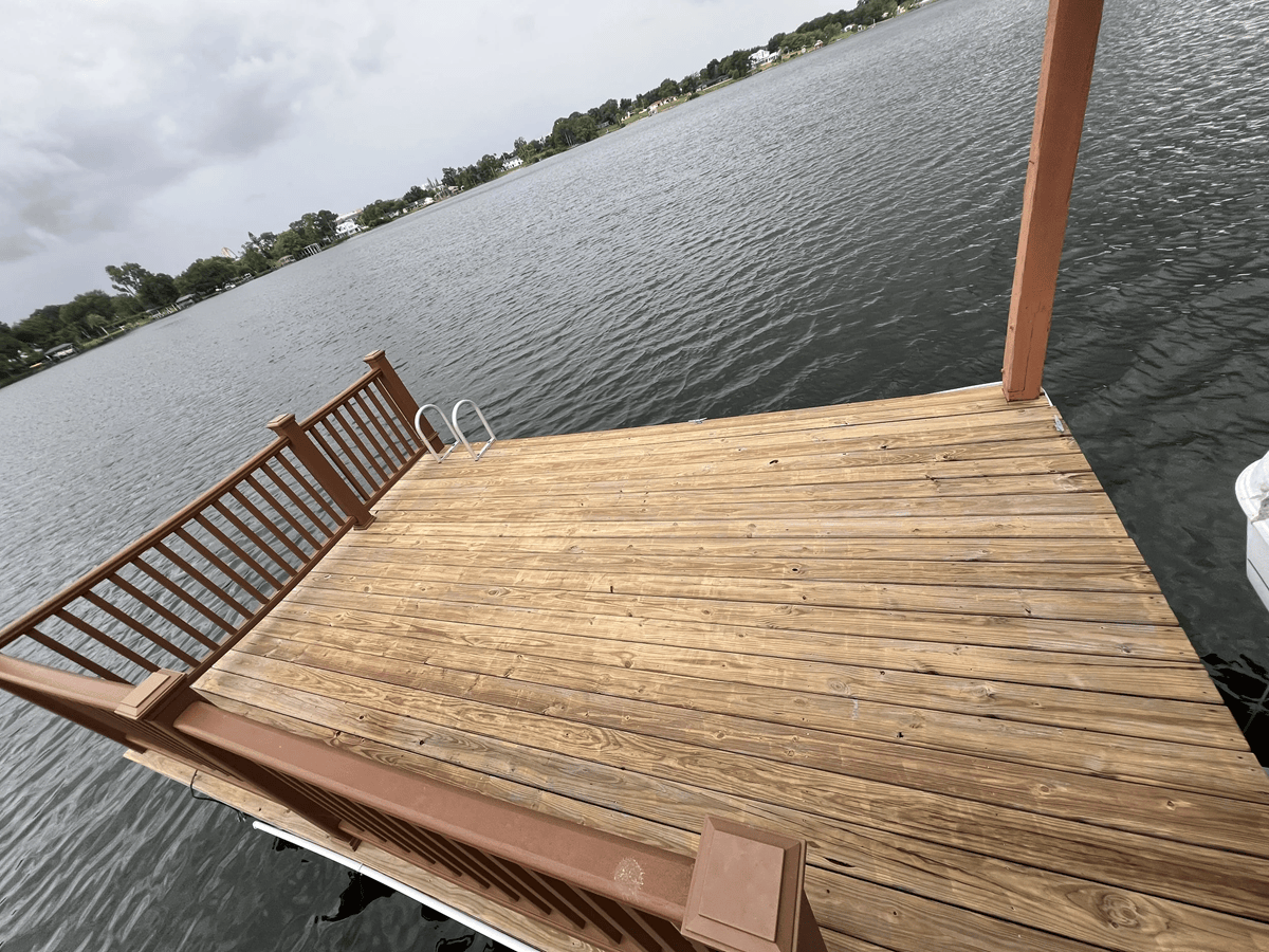 Dock surface after professional cleaning